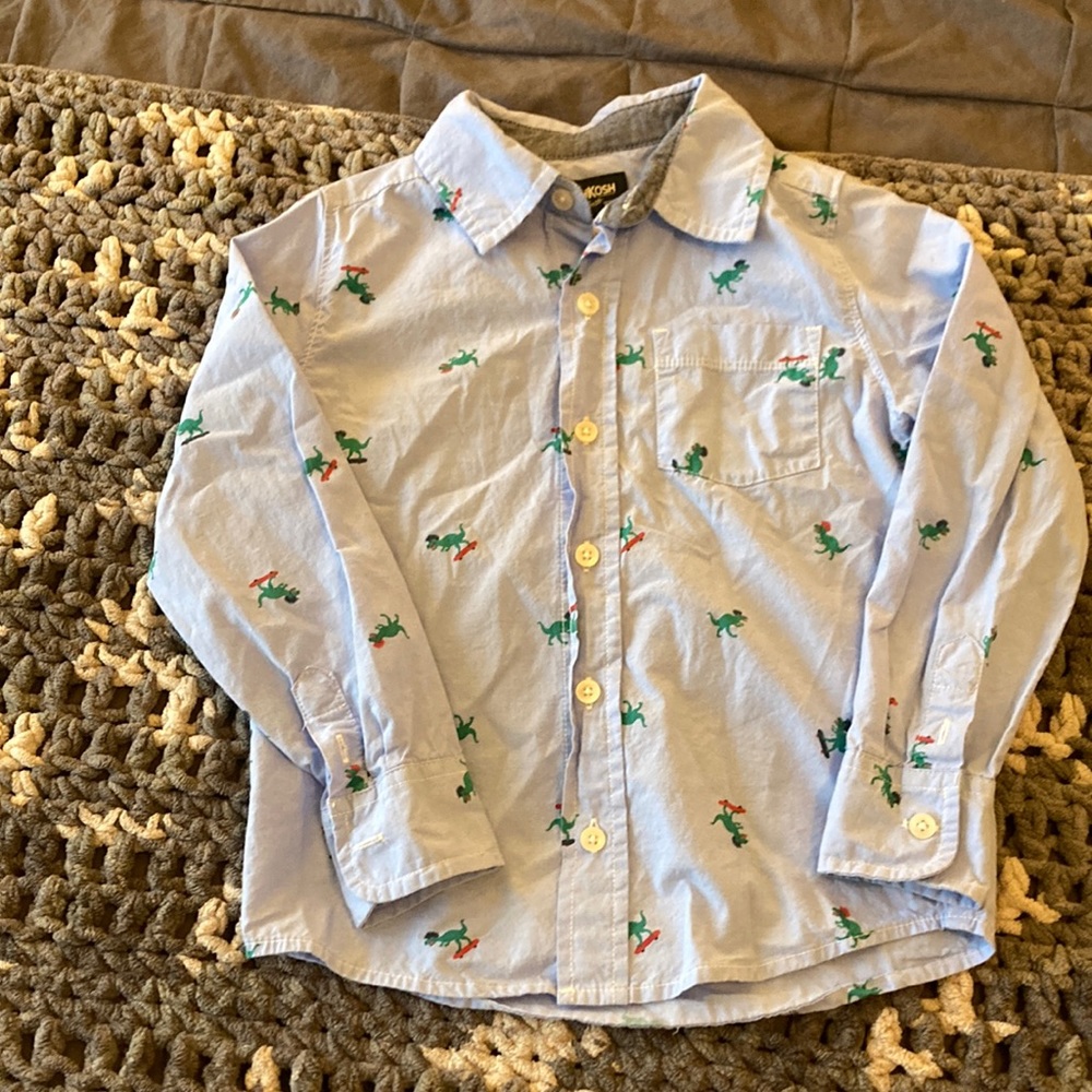OshKosh Dinosaur Button Down Long Sleeve Shirt